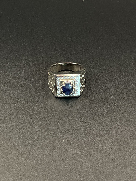 Sapphire ring on silver